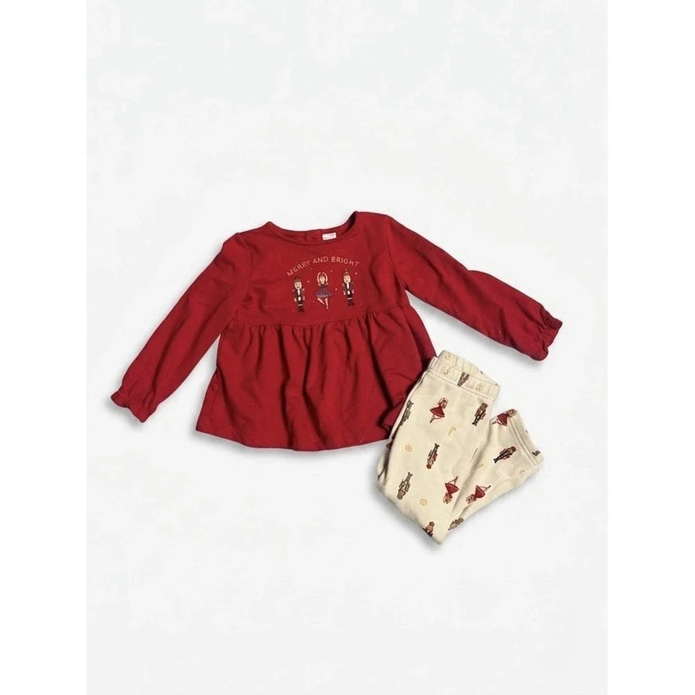 Carter's Child of Mine Girls 3T Christmas Nutcracker Top Leggings 2pc Set Red